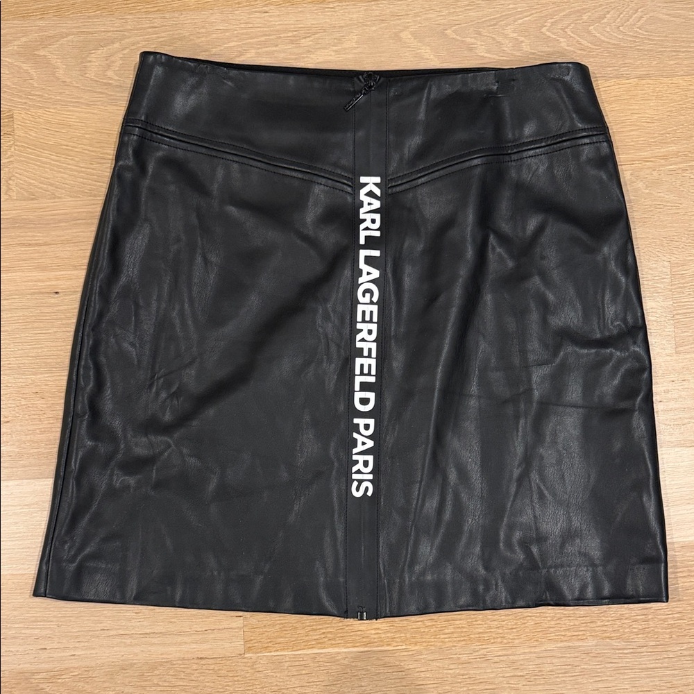 Karl Lagerfeld Black Mini Skirt with Center Logo
